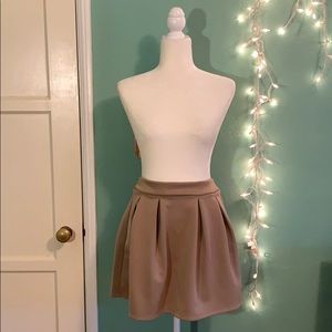 Pleated Mini Skirt - Tan